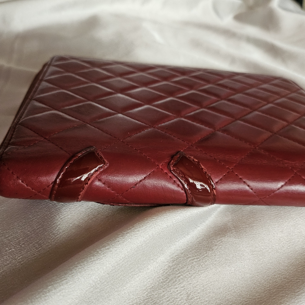 Authentic Chanel Rare Dark Red Cambon Large Zip Notebook Agenda - Picture 3 of 9